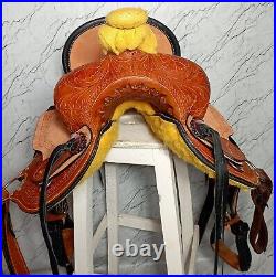 Western Horse Leather Saddle Pony Horse Saddle 8'' 10'' 12'' 13'' inches