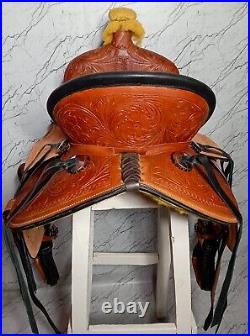 Western Horse Leather Saddle Pony Horse Saddle 8'' 10'' 12'' 13'' inches