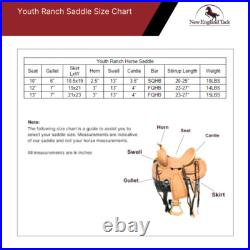 Western Horse Ranch Saddle Youth Child Kids Durable Cowboy Riding Tack