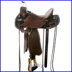 Western Horse Saddle American Leather Ranch Roping Trail Hilason Dark Brown