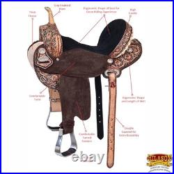 Western Horse Saddle American Leather Treeless Trail Barrel Hilason