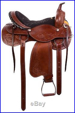 Western Horse Saddle Antique Brown Pleasure Trail Show Barrel Leather Tack Set