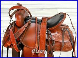Western Horse Saddle Barrel Racing Pleasure Tooled Leather Tack Set 15 16 17 18