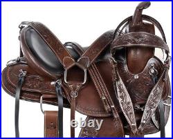 Western Horse Saddle Barrel Racing Trail Horse Saddle with Tack Set 10'' to 18'