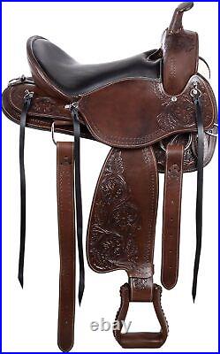 Western Horse Saddle Barrel Racing Trail Horse Saddle with Tack Set 10'' to 18'