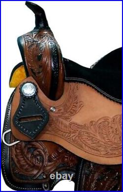 Western Horse Saddle Barrel Racing Trail Horse Saddle with Tack Set 10'' to 18'