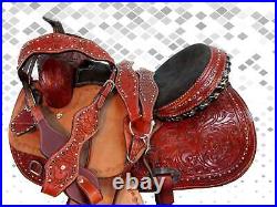 Western Horse Saddle Barrel Racing Trail Pleasure Used Leather Tack 15 16 17 18