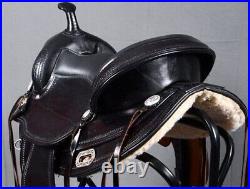 Western Horse Saddle Black Leather Trail 10 to 18 inch seat size