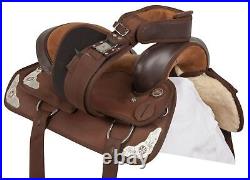 Western Horse Saddle Brown Pleasure Trail Barrel Synthetic Tack 14 15 16 18