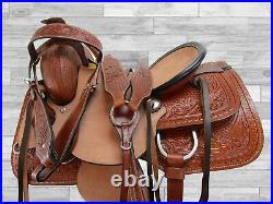 Western Horse Saddle Custom Made Pleasure Trail Tooled Leather Tack 15 16 17 18