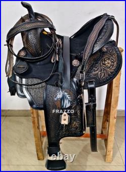 Western Horse Saddle, Hand made western saddle with complete tack set