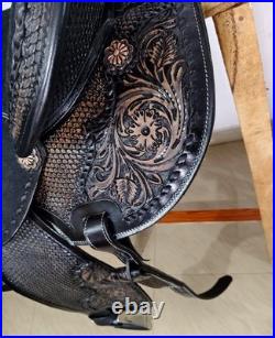 Western Horse Saddle, Hand made western saddle with complete tack set