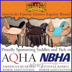 Western Horse Saddle Hilason Flex Tree American Leather Trail Barrel