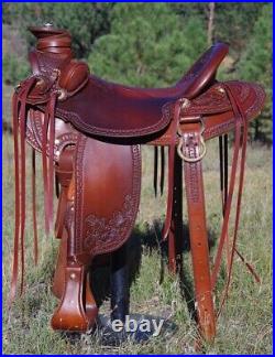 Western Horse Saddle Hot Seat Eco-leather Buffalo Chestnut Or Drum Dye Finish