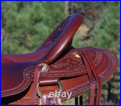 Western Horse Saddle Hot Seat Eco-leather Buffalo Chestnut Or Drum Dye Finish