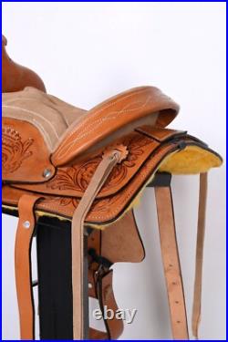 Western Horse Saddle Kids Pony Floral Tooled Size- 8 in, 10 in & 12 in