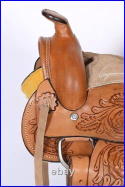 Western Horse Saddle Kids Pony Floral Tooled Size- 8 in, 10 in & 12 in