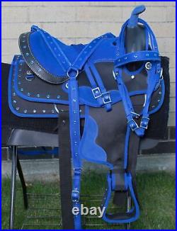 Western Horse Saddle Used Blue Show Pleasure Trail Barrel Tack Set 16 17 18