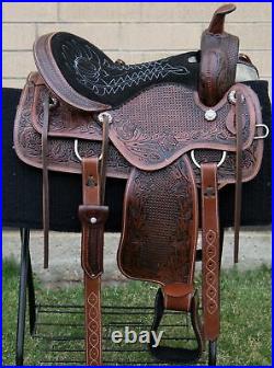 Western Horse Saddle Used Leather Amazingly Comfy Trail Tack 14 15 16 17 18