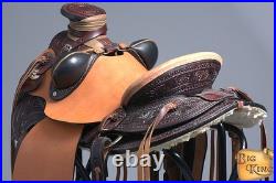Western Horse Wade Saddle Leather Ranch Roping Dark Brown