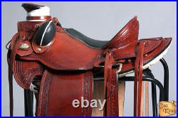 Western Horse Wade Saddle Leather Ranch Roping Mahogany U-096M