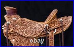 Western Hot seat saddle 16on Eco-leather buffalo Natural on drum dye finish all
