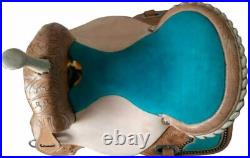 Western Leather Barrel Racing Trail Horse Saddle With Tack Set Free Shipping