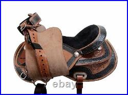 Western Leather Floral Basketweave Painted Stained Horse Saddle Show Pleasure