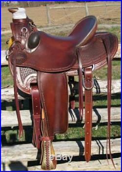 Western Leather Hand Carved & Tooled Roper Ranch Saddle With Suede Seat 215 16