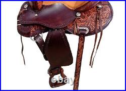 Western Leather Saddle Barrel Horse Saddle Tack Set 10'' to 18.5'' Free Shipping
