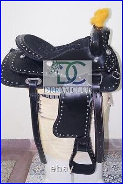 Western Leather Saddle Barrel Horse Saddle Tack Set 10'' to 19'' Free Shipping