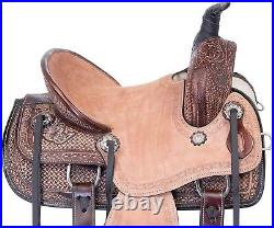 Western Leather Saddle Barrel Horse Saddle Tack Set 10'' to 19'' Free Shipping