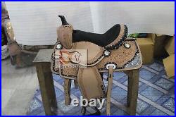 Western Leather Saddle Barrel Racing Horse Saddle with Set Free Ship with set