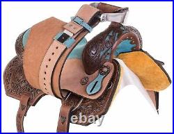 Western Leather Saddle Barrel Racing Tack all Sizes With Complete Set