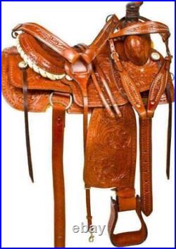 Western Leather Saddle Barrel Rough Out With Free Matching Set Horse