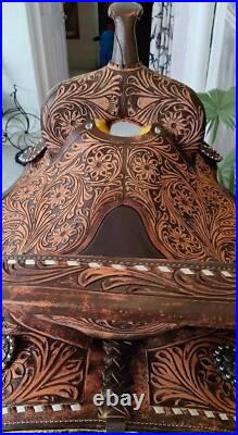 Western Leather Saddle Comfort Western Barrel Racing