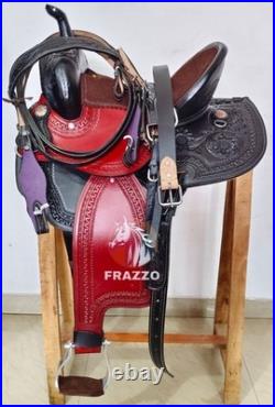 Western Leather Saddle Hand made Western Horse Saddle With Tack Set