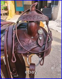 Western Leather Saddle Handmade Western Saddle With Tack Set