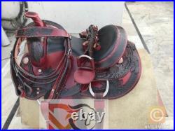 Western Leather Saddle Horse Sun Flower Barrel Racing TACK Set