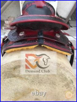 Western Leather Saddle Horse Sun Flower Barrel Racing TACK Set