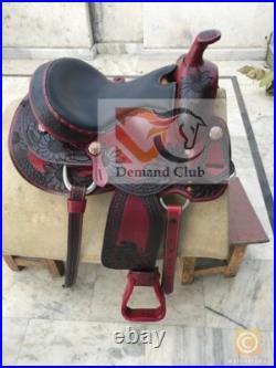 Western Leather Saddle Horse Sun Flower Barrel Racing TACK Set
