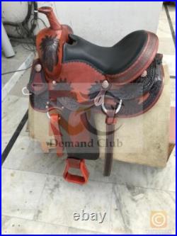 Western Leather Saddle Horse Sun Flower Barrel Racing TACK Set