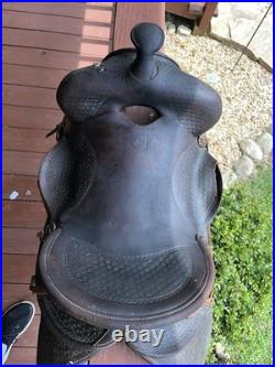 Western Leather Saddle Roping 16 Brown