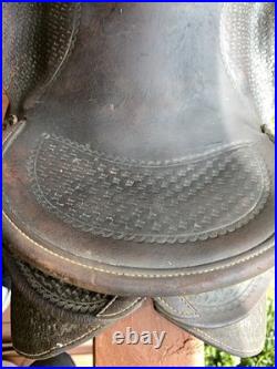 Western Leather Saddle Roping 16 Brown