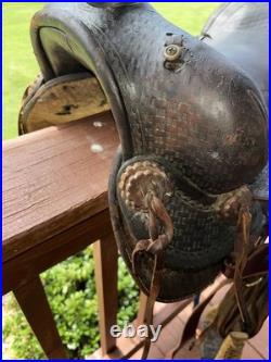 Western Leather Saddle Roping 16 Brown