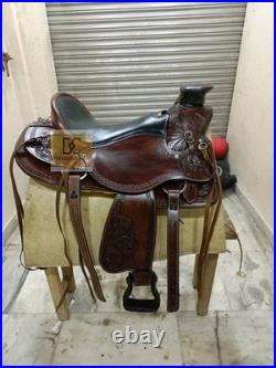 Western Leather Saddle Wade Roping Ranch Work Horse Saddle TACK