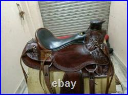 Western Leather Saddle Wade Roping Ranch Work Horse Saddle TACK