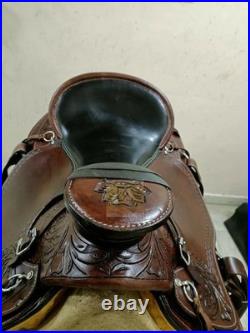 Western Leather Saddle Wade Roping Ranch Work Horse Saddle TACK