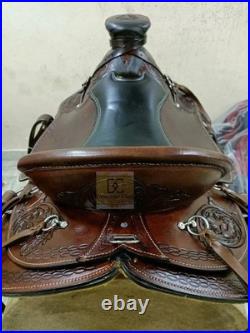 Western Leather Saddle Wade Roping Ranch Work Horse Saddle TACK