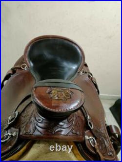Western Leather Saddle Wade Roping Ranch Work Horse Saddle TACK